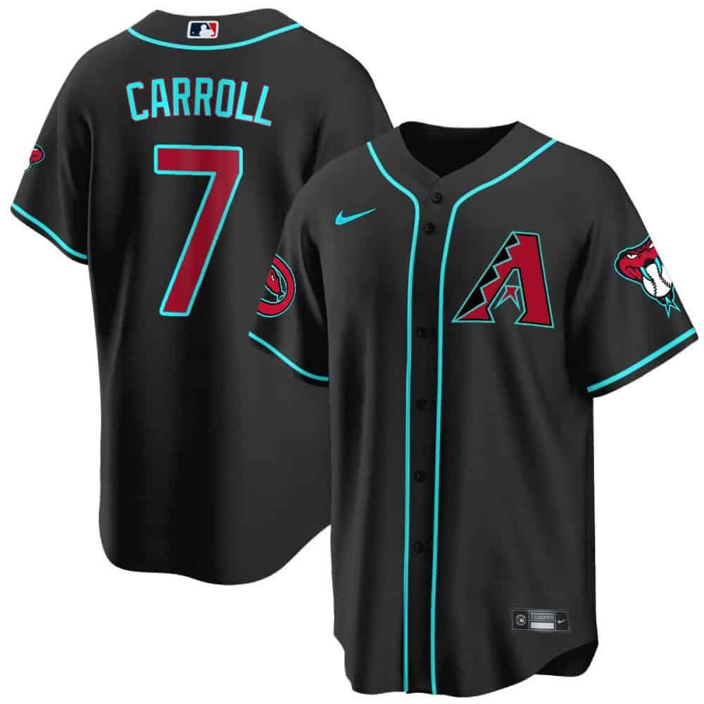 Men Arizona Diamondback #7 Carroll Black 2024 Nike Cool Base MLB Jersey